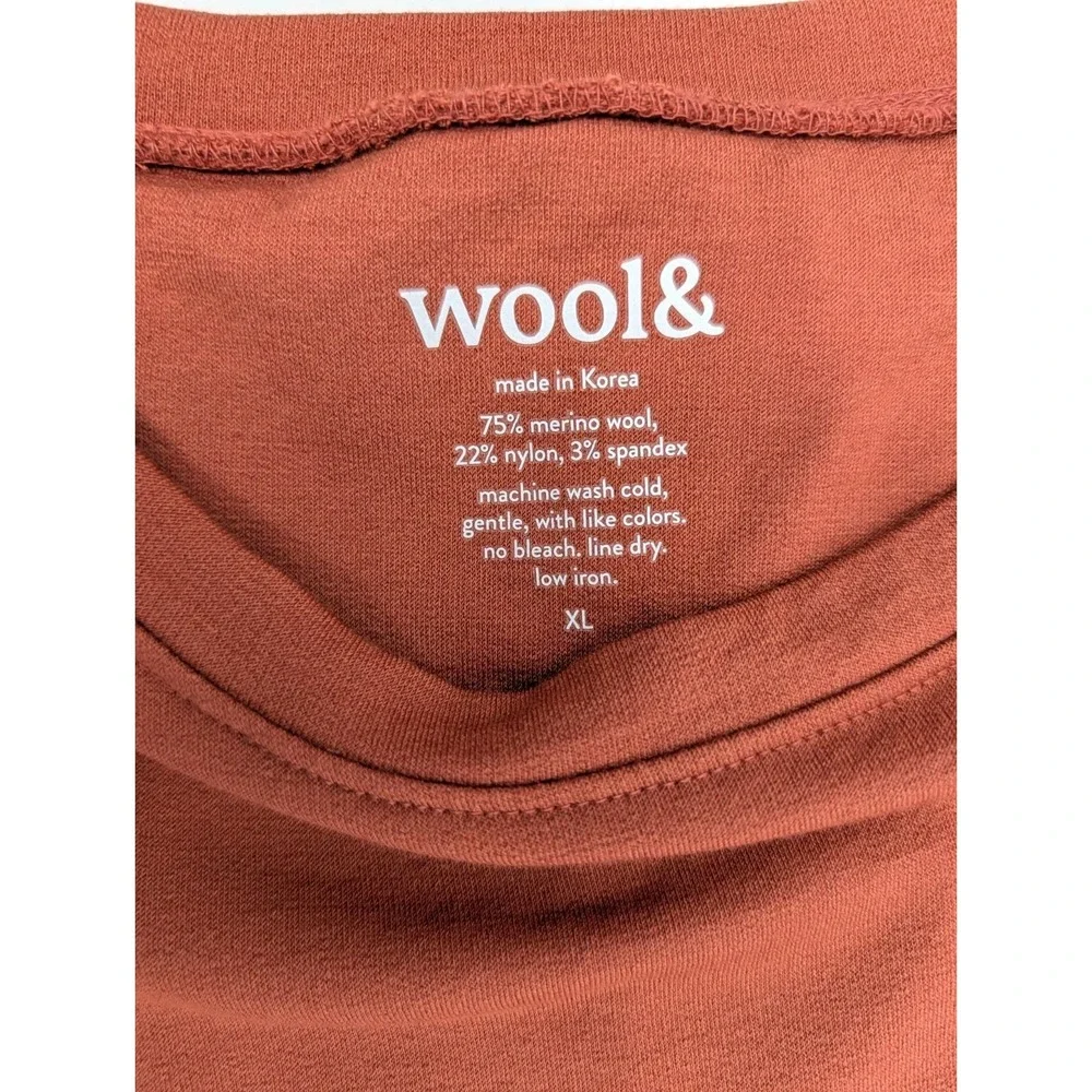 Wool& Sierra Tank Swing Shift Dress Size XL Rust Merino Wool Stretch Luxury - Picture 3 of 6